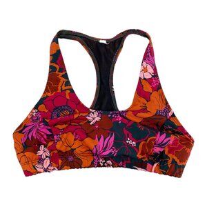 Vibrant Pink & Orange Floral Sports Bra | Ideal for Any Workout